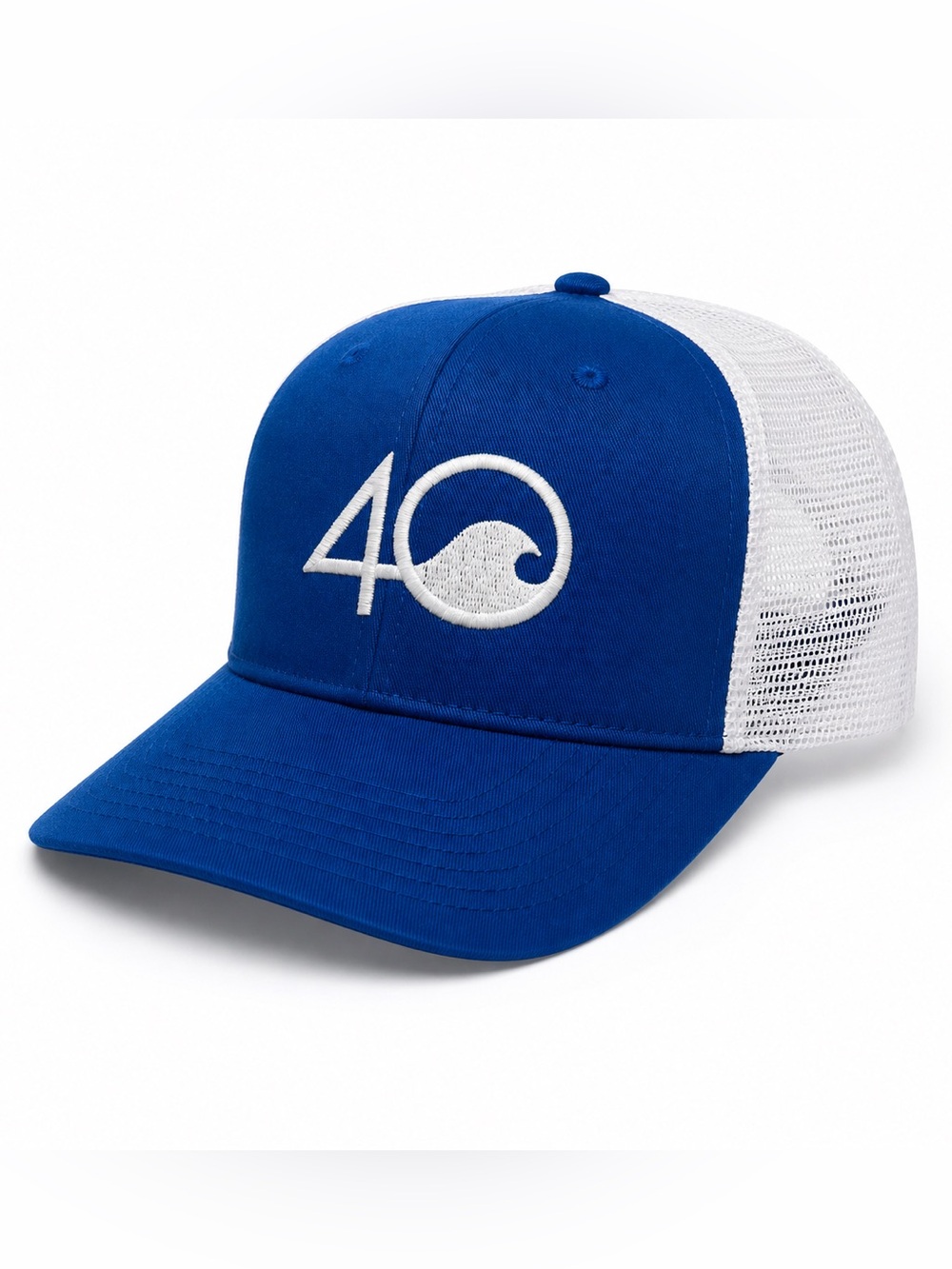 4Ocean Blue and White Trucker Hat Logo Clean Environment